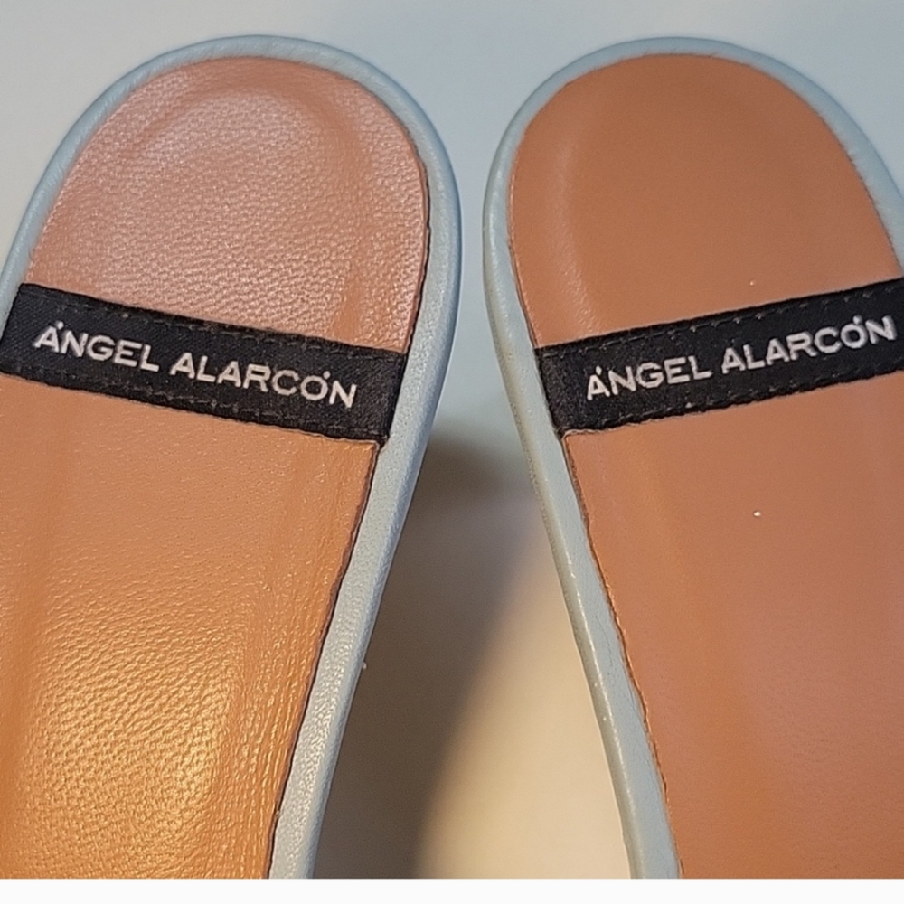 ANGEL ALARCON Pale Light Blue Slides/mules Size 39 - Picture 11 of 12